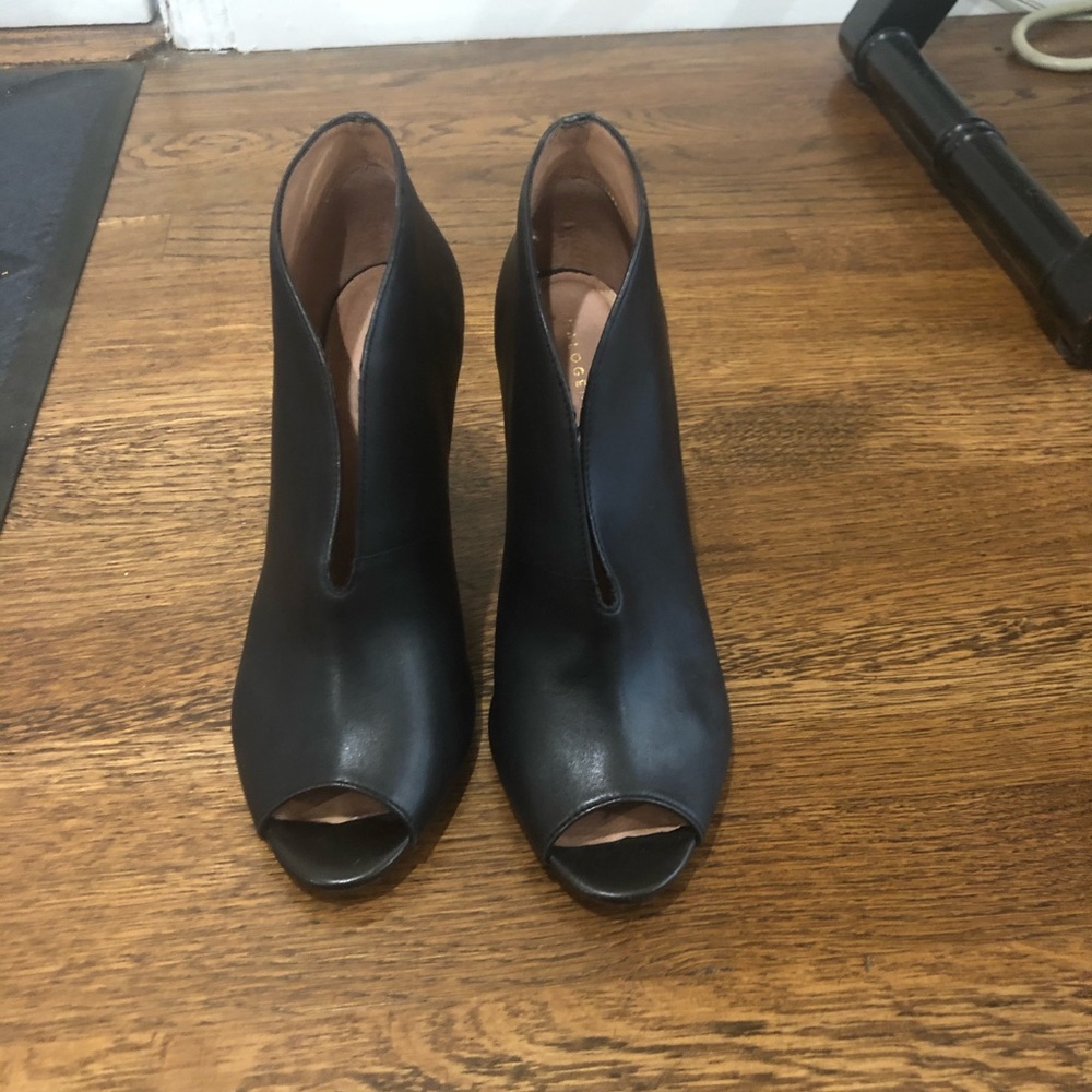 Black Halogen Open Toe Booties Size 9